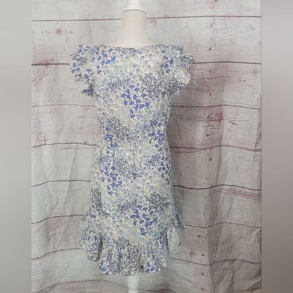 Rebecca Taylor Ava Floral Silk V Neck Dress Size 4 - Picture 4 of 9